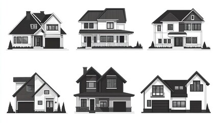 Fototapeta premium Collection home icons. House symbol.