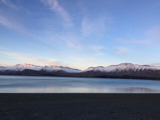 Lake Tekapo, New Zealand, on a Winter Evening