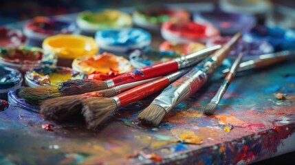 Fototapeta premium Paintbrushes and Palette