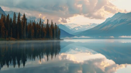Serene Mountain Reflection at Dusk