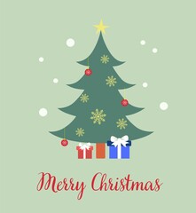 christmas card with christmas tree