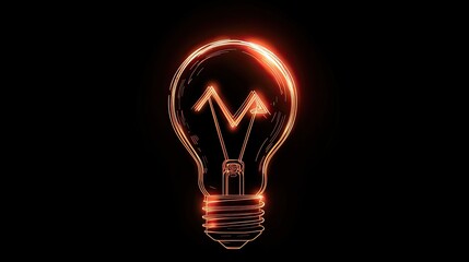 A glowing lightbulb with an upward arrow inside, symbolizing a bright idea and growth.