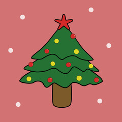 christmas card with christmas tree