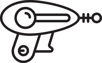 Space Gun Icon Line Illustration