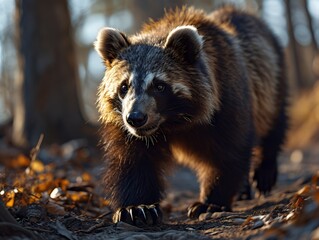 Fototapeta premium Curious Raccoon Dog