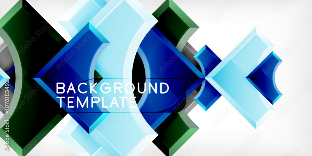 Poster Geometric design abstract background - circles and triangles