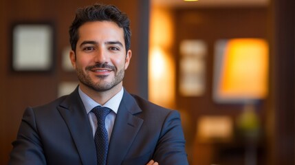 Fototapeta premium South American attorney providing legal services for startups. welcoming environment.