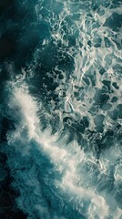 Fototapeta premium Ocean Waves and Foam: Abstract Texture and Patterns