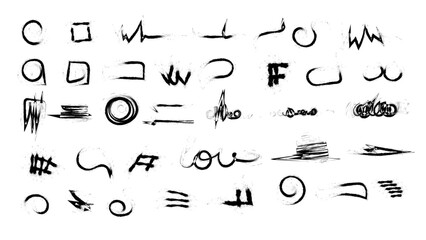 Hand drawn, doodle elements Scribble hand draw  doodle ink. Highlight hand drawn arrow marker isolated  mark  lines, circle and arrow line for highlighting text isolated on transparent background.