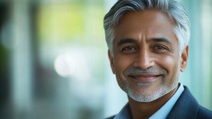 Fototapeta premium Confident Mature Man Smiling Portrait Business Professional Headshot