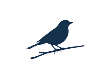 A blue bird is perched on a branch. The bird is small and has a black beak. The branch is thin and he is made of wood. The image has a calm and peaceful mood, as the bird is sitting still