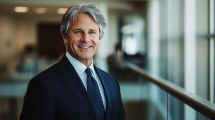 Fototapeta premium Confident Mature Businessman Portrait Corporate Success Professional Executive Leadership