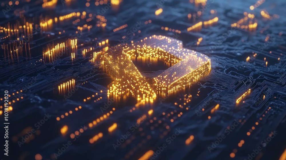 Poster abstract digital network with glowing data points