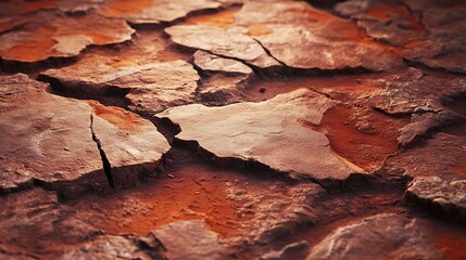 Fototapeta premium Warm terracotta color with a rough stone texture