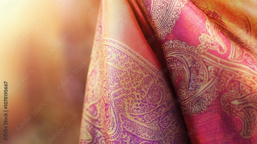 Poster elegant fabric texture with vibrant patterns