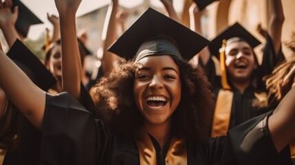 Fototapeta premium Happy Graduates Celebrating Success