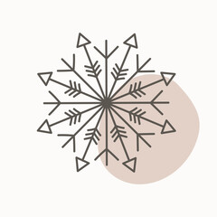 Hand drawn snowflake. Good for Christmas or Winter designs.