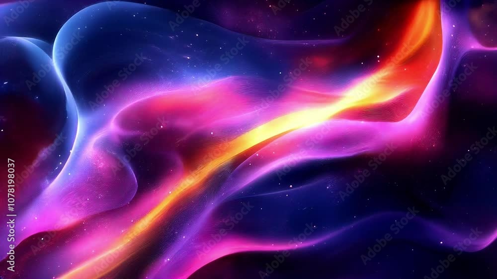 Poster abstract waves of colorful light flowing in a beautiful gradient, evoking motion and energy in a dig