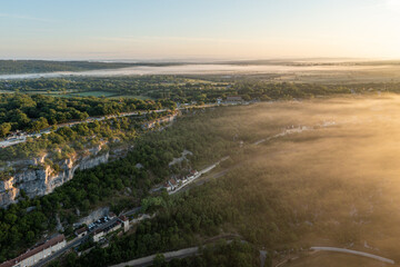 Aerial View Over Rocamadour, Occitania, France