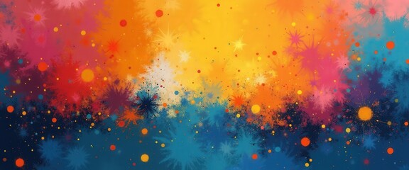 Vibrant abstract art for Guru Nanak Jayanti with festival colors and holy symbols