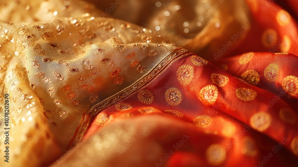 Poster elegant textiles with intricate patterns and colors