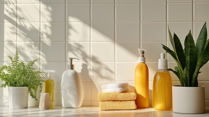 cosmetic products in the bathroom, body care,cosmetic cream	