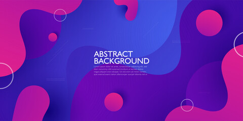 Obraz premium Colorful purple and pink fluid shape on dark color liquid background. Liquid style pattern abstract composition. Eps10 vector