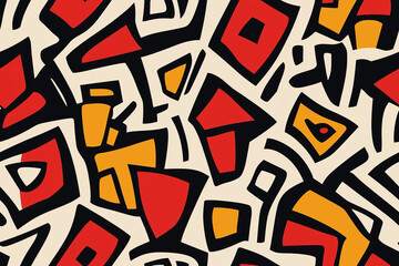  Vibrant Abstract Geometric Shapes Seamless Pattern