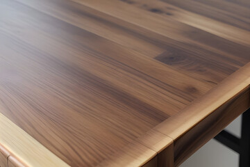 close up on wood table with