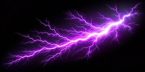 Fototapeta premium Stunning Aerial Photography of Purple Electricity Lightning Flash Isolated on Transparent Background for Dynamic Visuals and Creative Projects