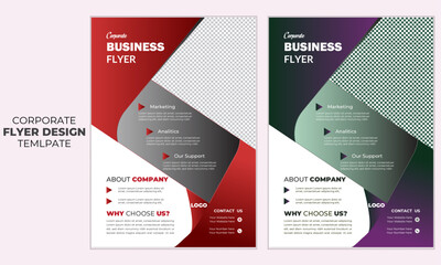 Creative modern minimal and business flyer template colorful gradient geometric circle design 