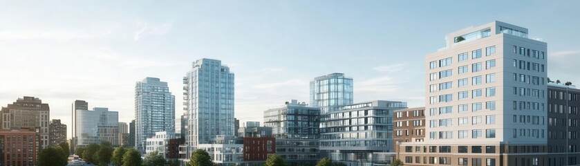 High-rise residential buildings with city views, highlighting demand for downtown living
