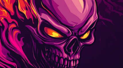 Fiery Skull Illustration