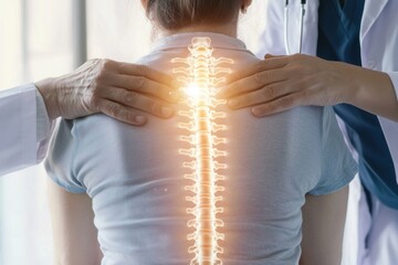 Health professionals examine spinal health to improve patient well-being through advanced techniques