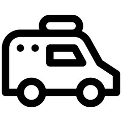 Ambulance. Editable stroke vector icon.