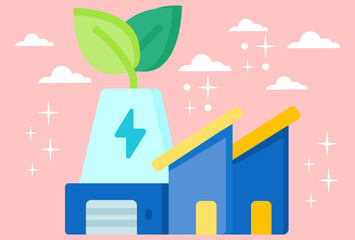 Eco Factory Concept Illustration Stylish and Beautiful