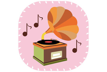 Gramophone Concept Illustration Stylish and Beautiful