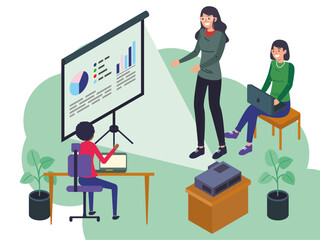 Projector Concept Illustration Stylish and Beautiful