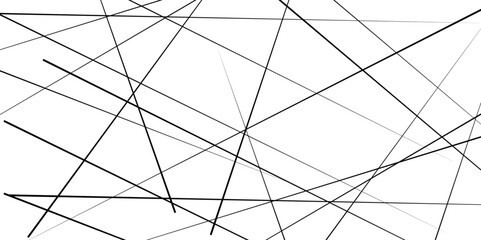 Abstract lines in black and white tone of many squares and rectangle shapes on white background. Technology background, Random chaotic lines abstract geometric pattern.