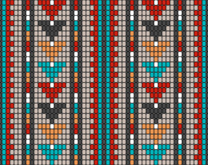 Southwestern Aztec beaded tribal arrows Vector Pattern. Colorful timeless native Aztec beads arrow stripes seamless pattern.