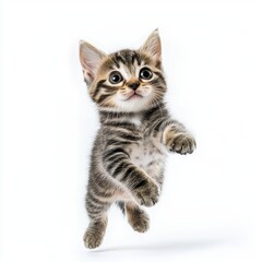 Obraz premium Cat kitten in motion pose transparent background