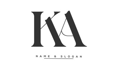 KA, AK, K, A Abstract Letters Logo Monogram
