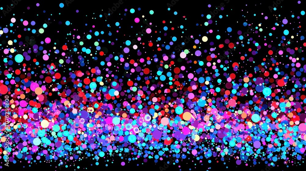 Poster Vibrant Abstract Background with Colorful Dots in Varying Sizes and Bright Hues Creating a Dynamic Atmosphere for Creative Projects