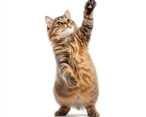 Cat kitten in motion pose transparent background