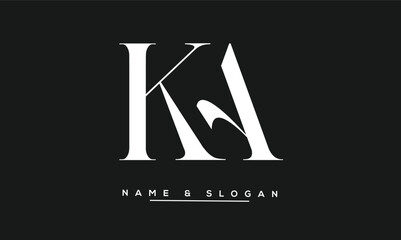 KA, AK, K, A Abstract Letters Logo Monogram