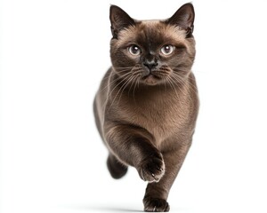 Cat kitten in motion pose transparent background