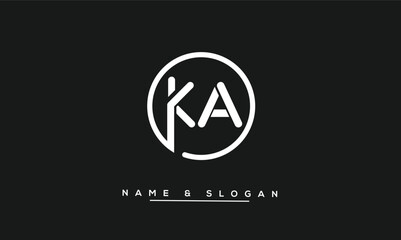 KA, AK, K, A Abstract Letters Logo Monogram