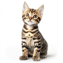 Cat kitten in motion pose transparent background