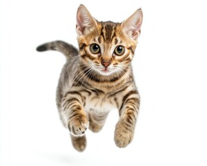 Cat kitten in motion pose transparent background
