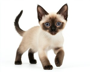 Cat kitten in motion pose transparent background